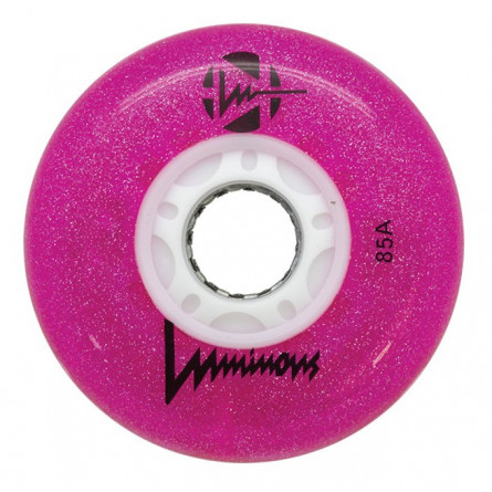 LUMINOUS LED WHEELS - GLITTER PINK - 76 mm x4